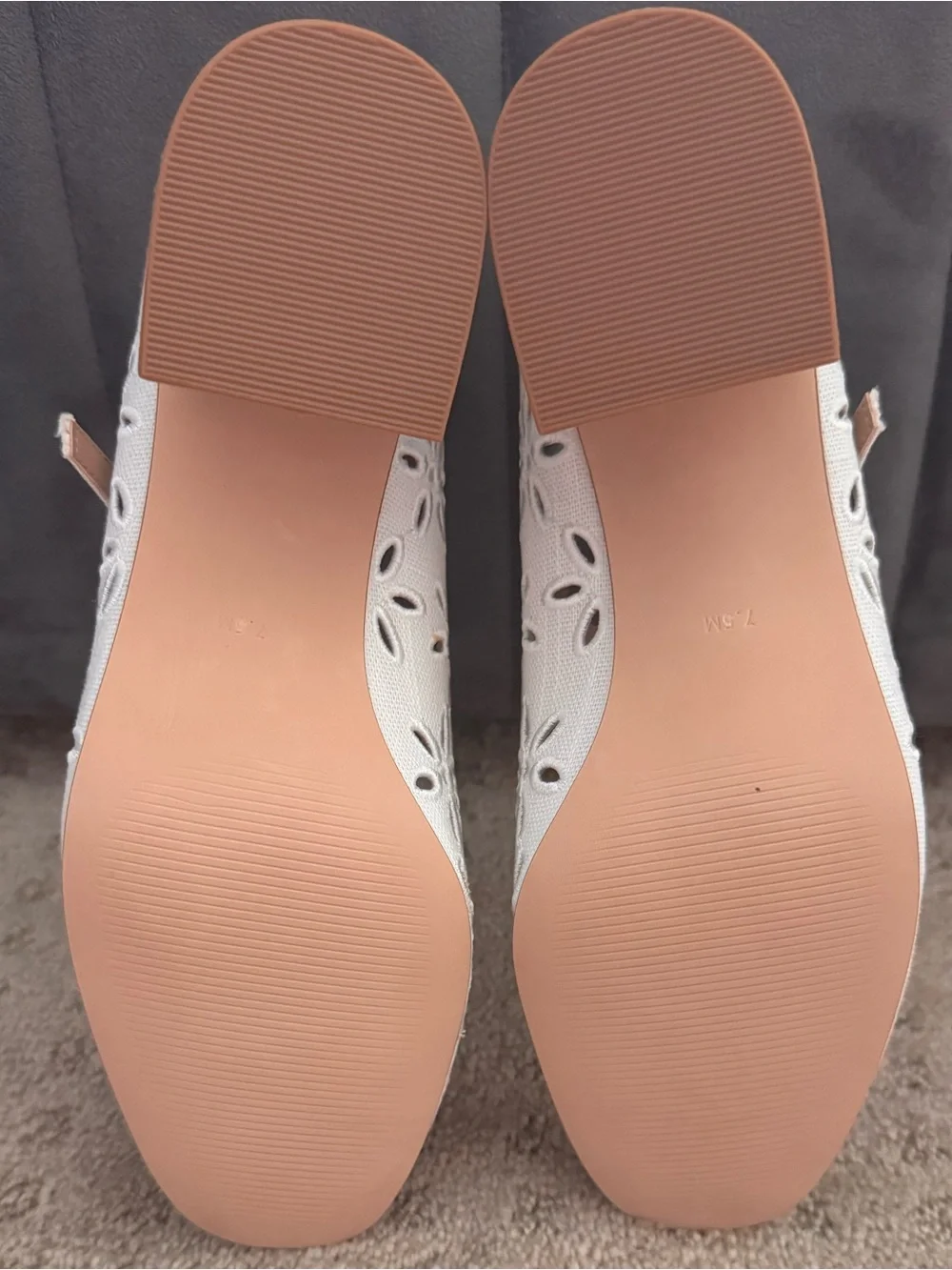 Steve Madden Cream Floral Cutout Mary Jane Heel with Button Strap